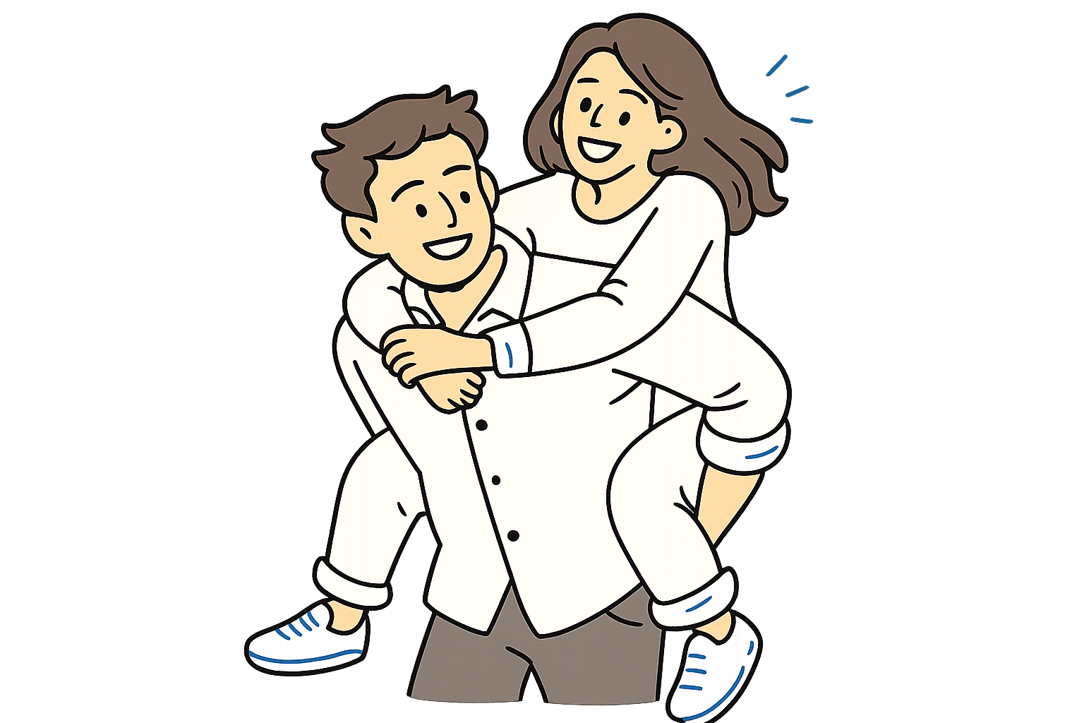 Illustration of a couple embracing, representing supported EV lease guidance